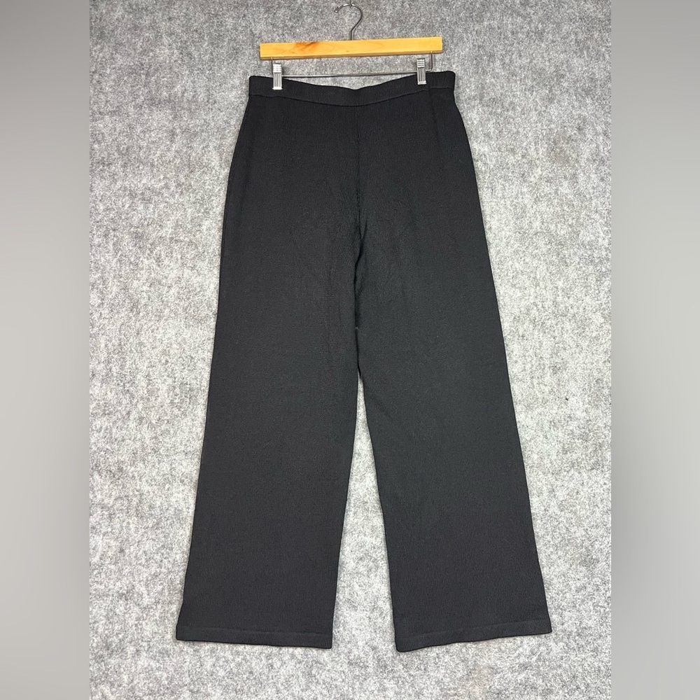 St. John Black Wide Leg Pants Size 12 Made In USA